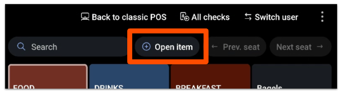 Create an Open Item or Open Priced Menu Item